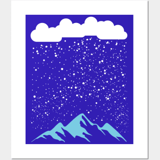 Heavy Snowfall Winter Mountain Landscape Blizzard Snowfall Lover Posters and Art